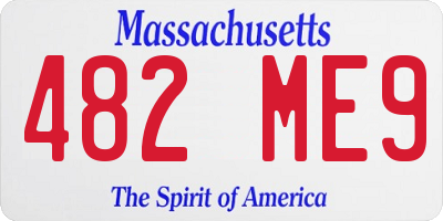 MA license plate 482ME9