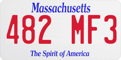 MA license plate 482MF3