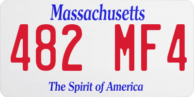 MA license plate 482MF4