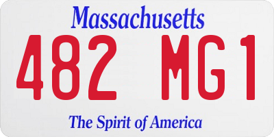 MA license plate 482MG1