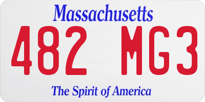 MA license plate 482MG3