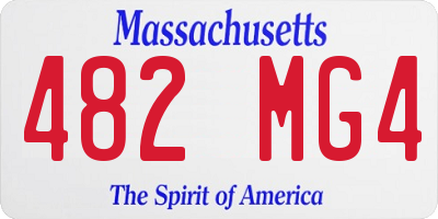 MA license plate 482MG4