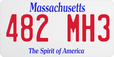 MA license plate 482MH3