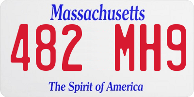 MA license plate 482MH9