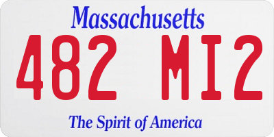 MA license plate 482MI2
