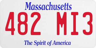 MA license plate 482MI3