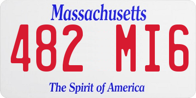 MA license plate 482MI6