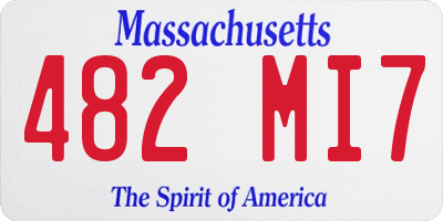 MA license plate 482MI7