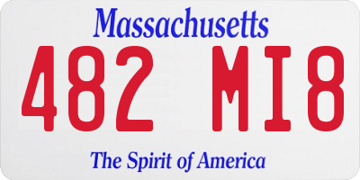 MA license plate 482MI8