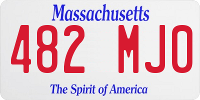 MA license plate 482MJ0