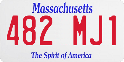 MA license plate 482MJ1