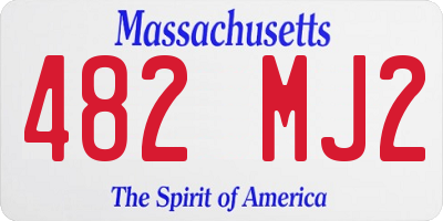 MA license plate 482MJ2