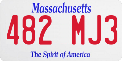 MA license plate 482MJ3