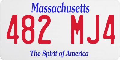 MA license plate 482MJ4