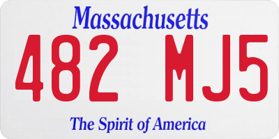MA license plate 482MJ5