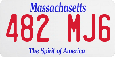 MA license plate 482MJ6