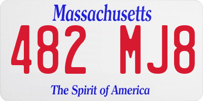 MA license plate 482MJ8