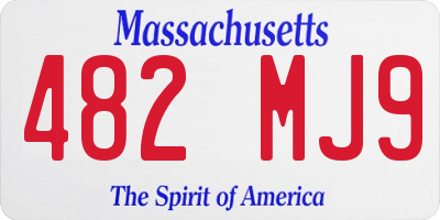 MA license plate 482MJ9