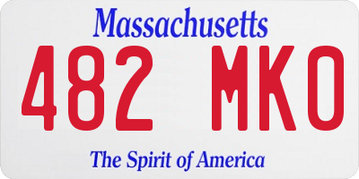 MA license plate 482MK0