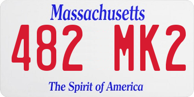 MA license plate 482MK2