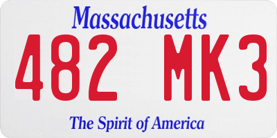 MA license plate 482MK3