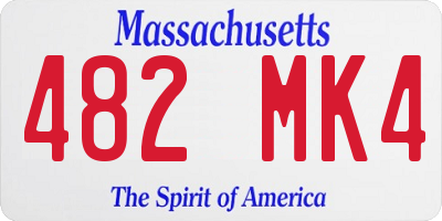 MA license plate 482MK4