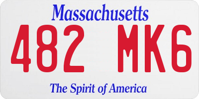 MA license plate 482MK6