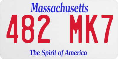 MA license plate 482MK7