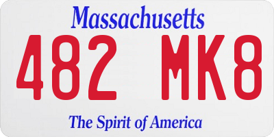 MA license plate 482MK8