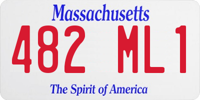 MA license plate 482ML1