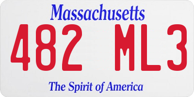 MA license plate 482ML3