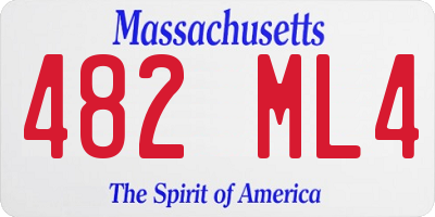 MA license plate 482ML4