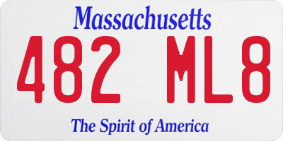 MA license plate 482ML8