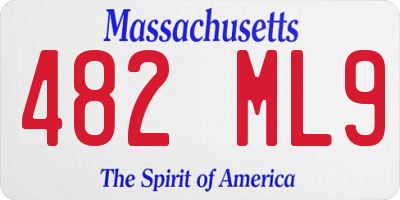 MA license plate 482ML9