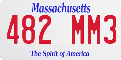 MA license plate 482MM3