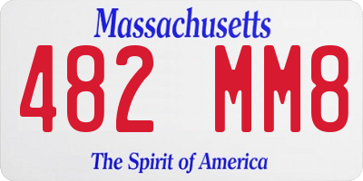 MA license plate 482MM8