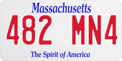 MA license plate 482MN4