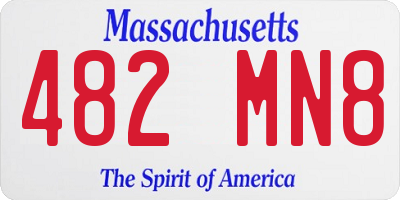 MA license plate 482MN8