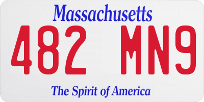 MA license plate 482MN9