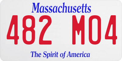 MA license plate 482MO4