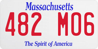 MA license plate 482MO6