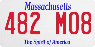 MA license plate 482MO8