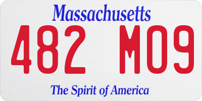 MA license plate 482MO9