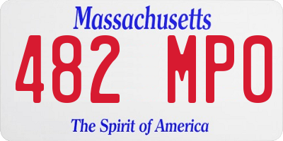 MA license plate 482MP0