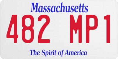 MA license plate 482MP1