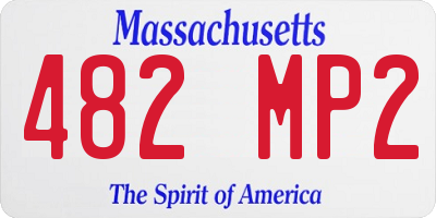 MA license plate 482MP2