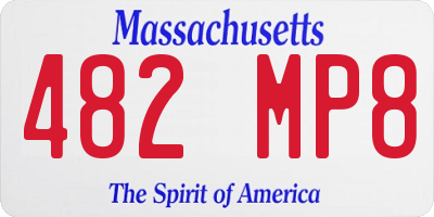 MA license plate 482MP8
