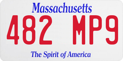 MA license plate 482MP9
