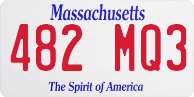 MA license plate 482MQ3