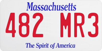 MA license plate 482MR3